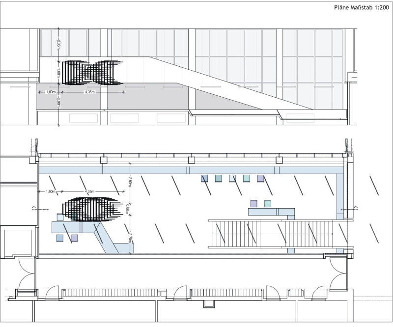 Entwurf zwei Installation in einem Raumplan