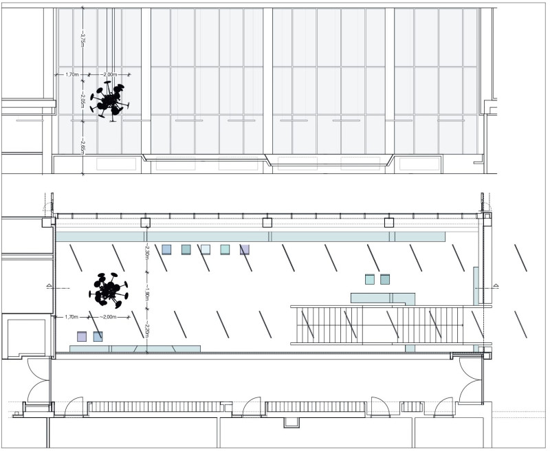 Entwurf zwei Installationen in einem Raumplan