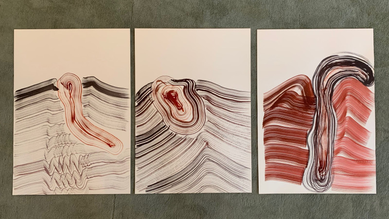 Skizze von der Künstlerin Valeska Peschke zum Thema Vulkangarten